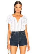 Ag Adriano Goldschmied Ariel Blouse In White,stripes