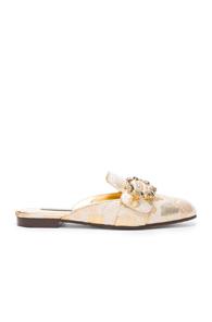 Dolce & Gabbana Brocade Mules In Metallics
