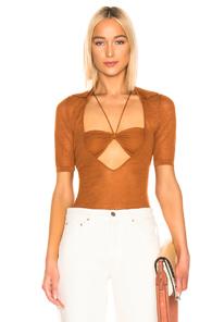 Jacquemus Piana Top In Brown,orange