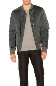 Lanvin Patchwork Satin Bomber In Green