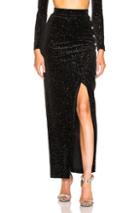Balmain Star Speckled Midi Skirt In Black,stars