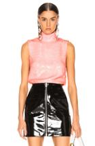 Tibi Beaded Turtleneck Shell Top In Pink