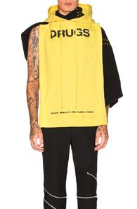 Raf Simons Drugs Paneled Hoodie In Yellow