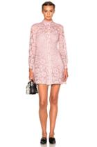 Valentino Lace Button Down Dress In Purple