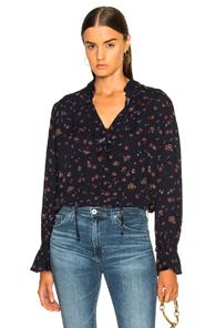 Ag Adriano Goldschmied Celeste Blouse In Blue,floral