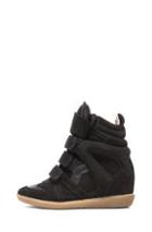 Isabel Marant Bekett Calfskin Suede Sneakers In Black