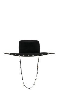 Alberta Ferretti Embellished Western Hat In Black