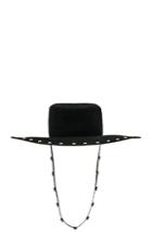 Alberta Ferretti Embellished Western Hat In Black