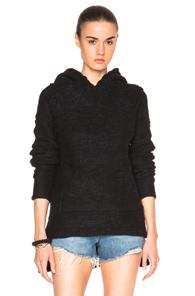Baja East Hand Loom Cashmere Blend Sweater In Black