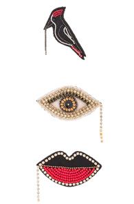 Magda Butrym Acra Pin Set In Metallics,black