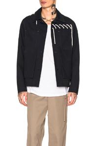 Craig Green Laced Bonded Worker Jacket In Blue
