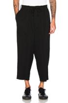 Yohji Yamamoto Wide Gabardine Trousers In Black