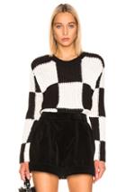 A.l.c. Checkerboard Sweater In Black,stripes,white