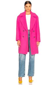Msgm Boucle Coat In Pink