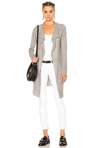 James Perse Thermal Stitch Cashmere Cardigan In Gray