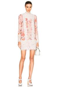 Giambattista Valli Lace Insert Printed Mini In Pink,floral