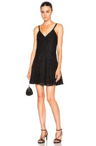 Saint Laurent Gothic Roses Frilly Lingerie Dress In Black