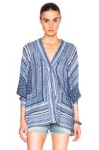 Smythe Kimono Blouse In Blue,abstract