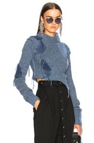 Acne Studios Olia Patch Sweater In Blue