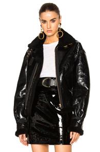 Alexandre Vauthier Shearling Jacket In Black
