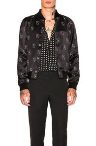 Saint Laurent Satin Cards Teddy In Abstract,black