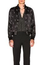 Saint Laurent Satin Cards Teddy In Abstract,black