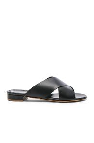 Mansur Gavriel Leather X Strap Sandals In Black