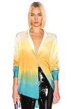 John Elliott For Fwrd Jude Blouse In Blue,ombre & Tie Dye,orange,yellow