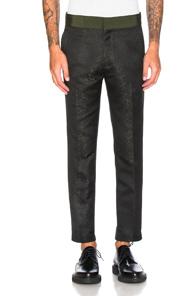 Haider Ackermann Classic Contrast Waistband Trousers In Green,black