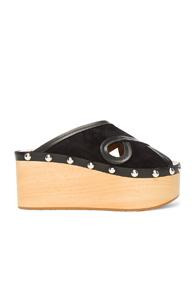 Isabel Marant Suede Zipla Wedge Sandals In Black