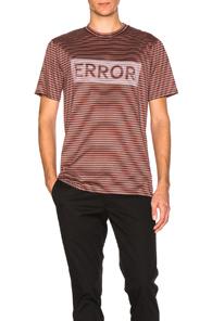 Lanvin Error Print Microstripes Tee In Red,stripes