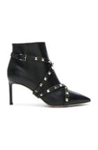 Valentino Studwrap Leather Booties In Black