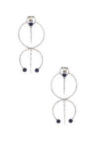 Saint Laurent Beaded Tribal Earrings In Metallic Silver