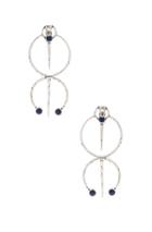 Saint Laurent Beaded Tribal Earrings In Metallic Silver