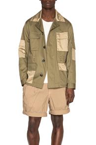 Marc Jacobs Ottoman Stripe Field Jacket In Green,neutrals