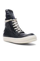 Rick Owens Leather Geobasket Sneakers In Black