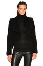 Ann Demeulemeester Contrast Lapel Drape Blazer In Black