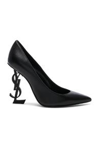 Saint Laurent Opium Leather Monogramme Heels In Black