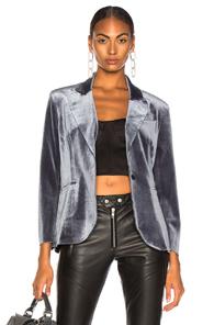 Norma Kamali Single Breasted Jacket In Blue