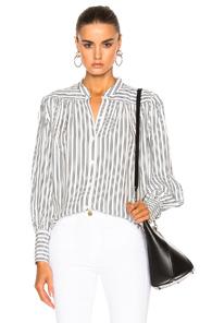 Frame Denim Chloe Top In Blue,stripes,white