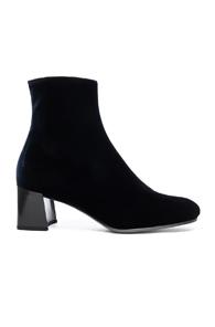 Jil Sander Velvet Ankle Boots In Blue