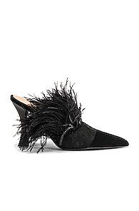 Brock Collection Feather Mules In Black