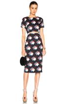 Suno Cut Out Dress In Geometric Print,black