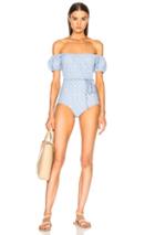 Lisa Marie Fernandez Leandra Two Tone Swimsuit In Blue,checkered & Plaid