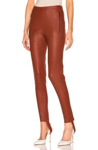 Zeynep Arcay Stretch Leather Stirrup Pants In Red