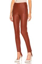 Zeynep Arcay Stretch Leather Stirrup Pants In Red