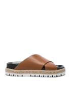 Marni Leather Fussbett Sandals In Brown