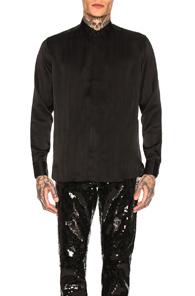 Saint Laurent Long Sleeve Shirt In Black,stripes