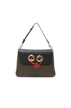 J.w. Anderson Medium Pierce Bag With Eyelets In Green,black