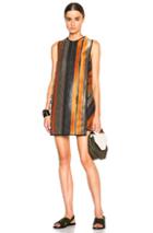 Msgm Striped Mini Dress In Stripes,orange,metallics